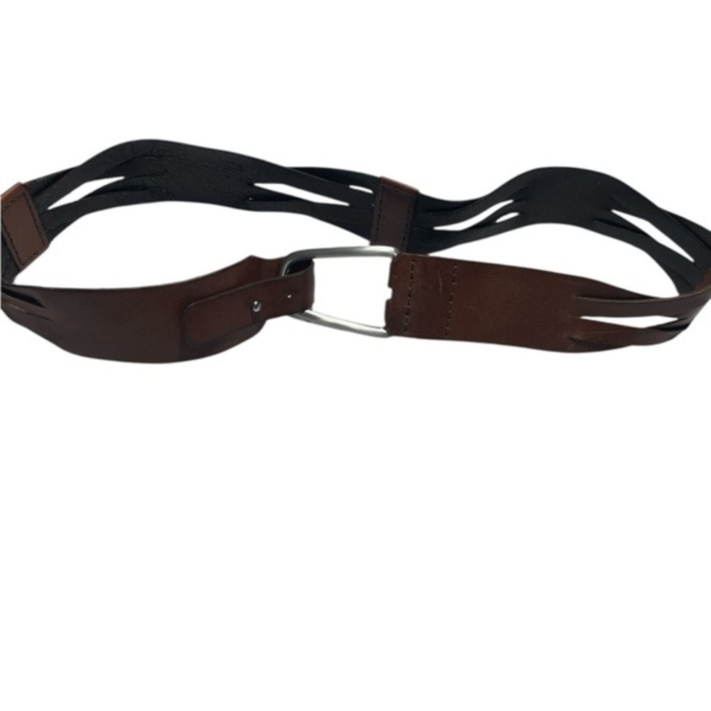 J Jill  Brown Leather weaved Belt in size medium